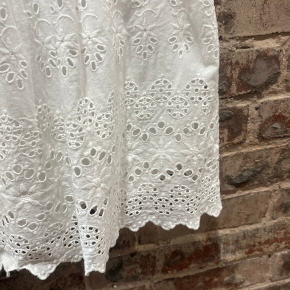 NWOT Madewell White Eyelet Lattice Dress Size 0 - Picture 6 of 9